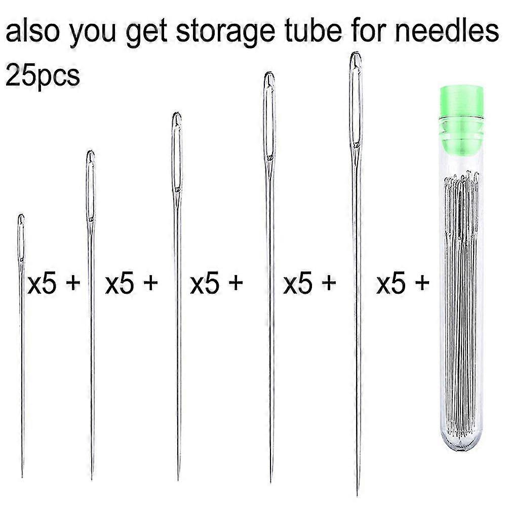 26pcs/set Sewing Needle 5 Sizes Tool Large Eye Embroidery Hand