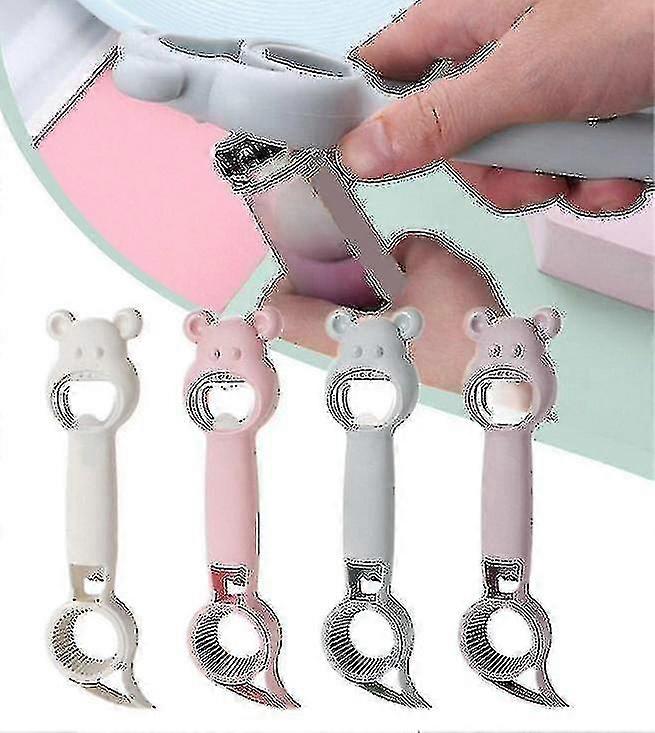 Portable 4 In 1 Bottle Opener Chain Keyring Keychain Beer Metal Design