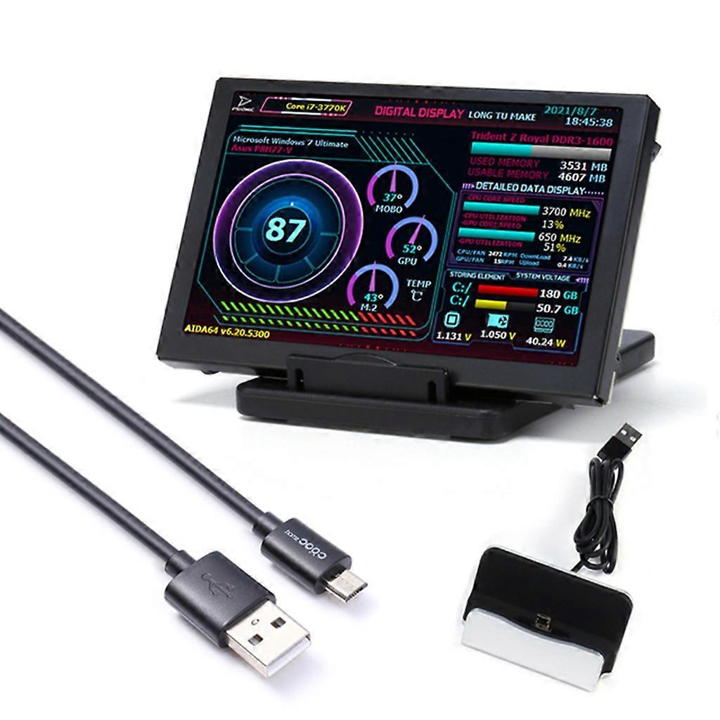 PC IPS TYP-C Sekundärbildschirm, IPS USB Mini-Bildschirm PC CPU HDD Datenmonitor