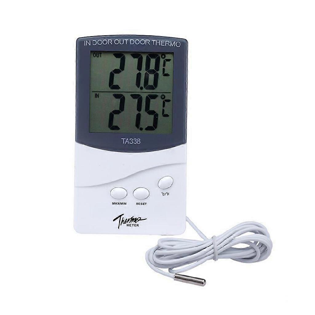 Electronic Thermometer with Probe Double Digital Display Max/Min Reset Function