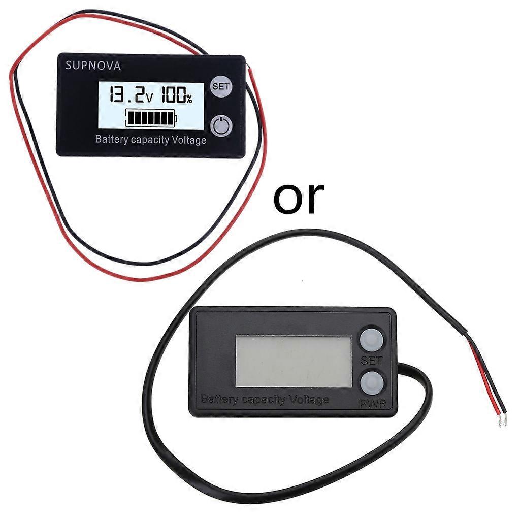  Battery Capacity Indicator Voltage Meter with LCD Display Waterproof Monitor Gauge Digital Voltmeter Testers for Car