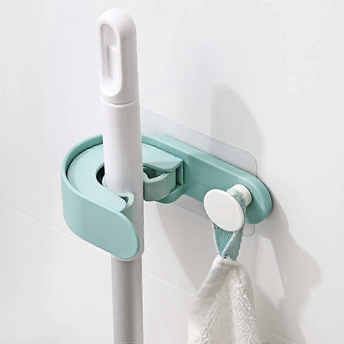 Mop Broom Holders Self Adhesive Wall Mounted Home Organizer & Tool Storage Mops Hooks