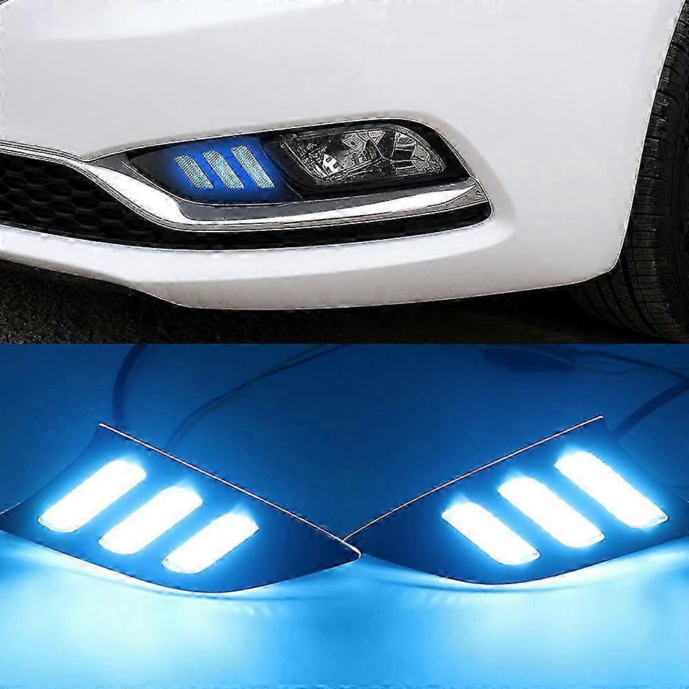 Superior Car LED DRL Daytime running light For Kia K3 Cerato 2013 2014 2015 2016 with Dynamic turn signal Fog light daylight