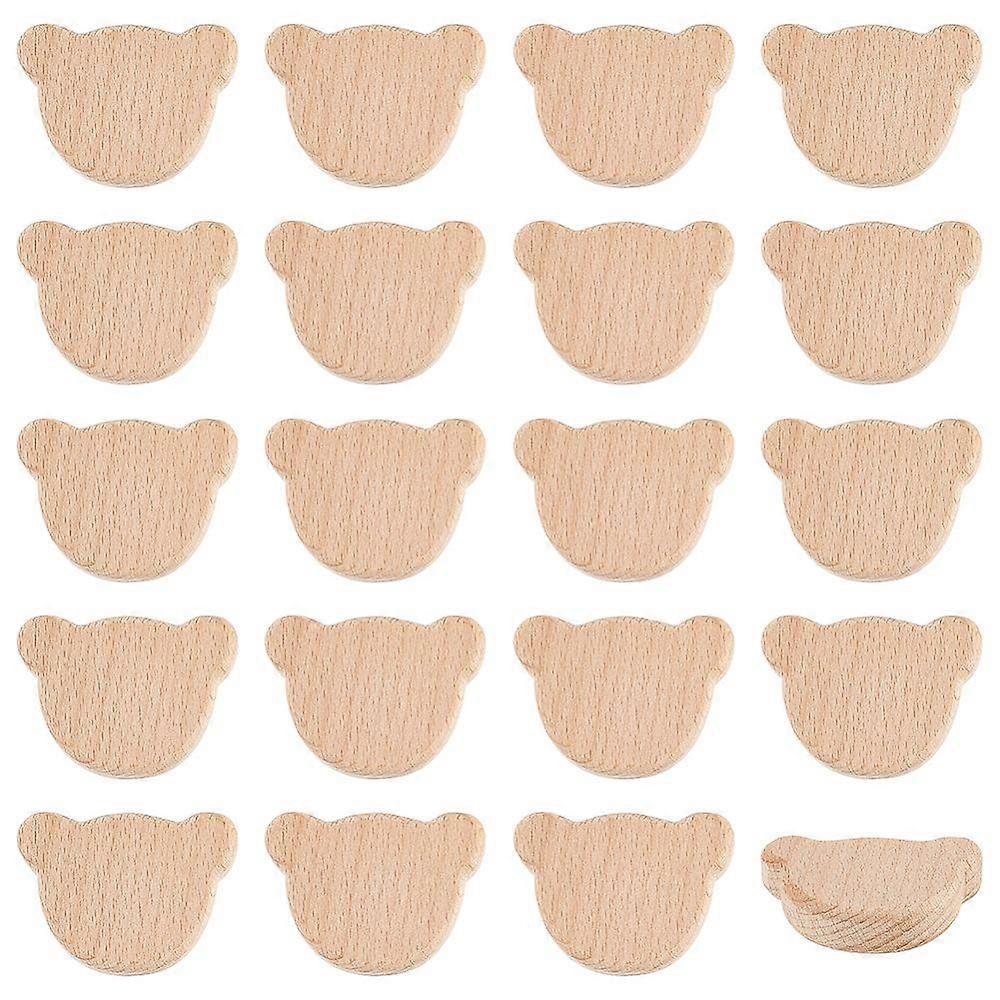 1 Set Unfinished Wooden Chips Bear 47x34.5x10mm 20pcs/set