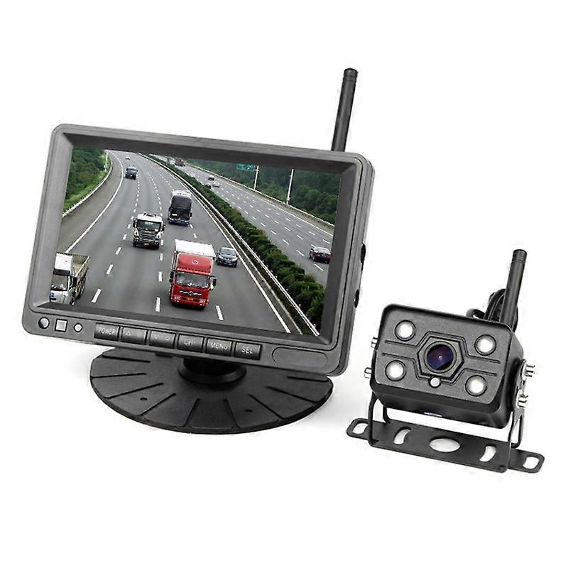 Type A 7" Car Monitor Wireless Rearview Blind Spot Reverse Camera Recorder Support Card Loop