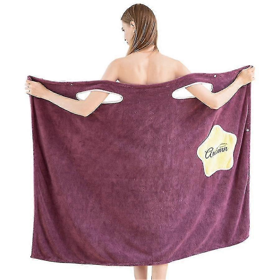 Quick Drying Bathrobe Coral Fleece Bath Towel Wrap Ladies Microfiber