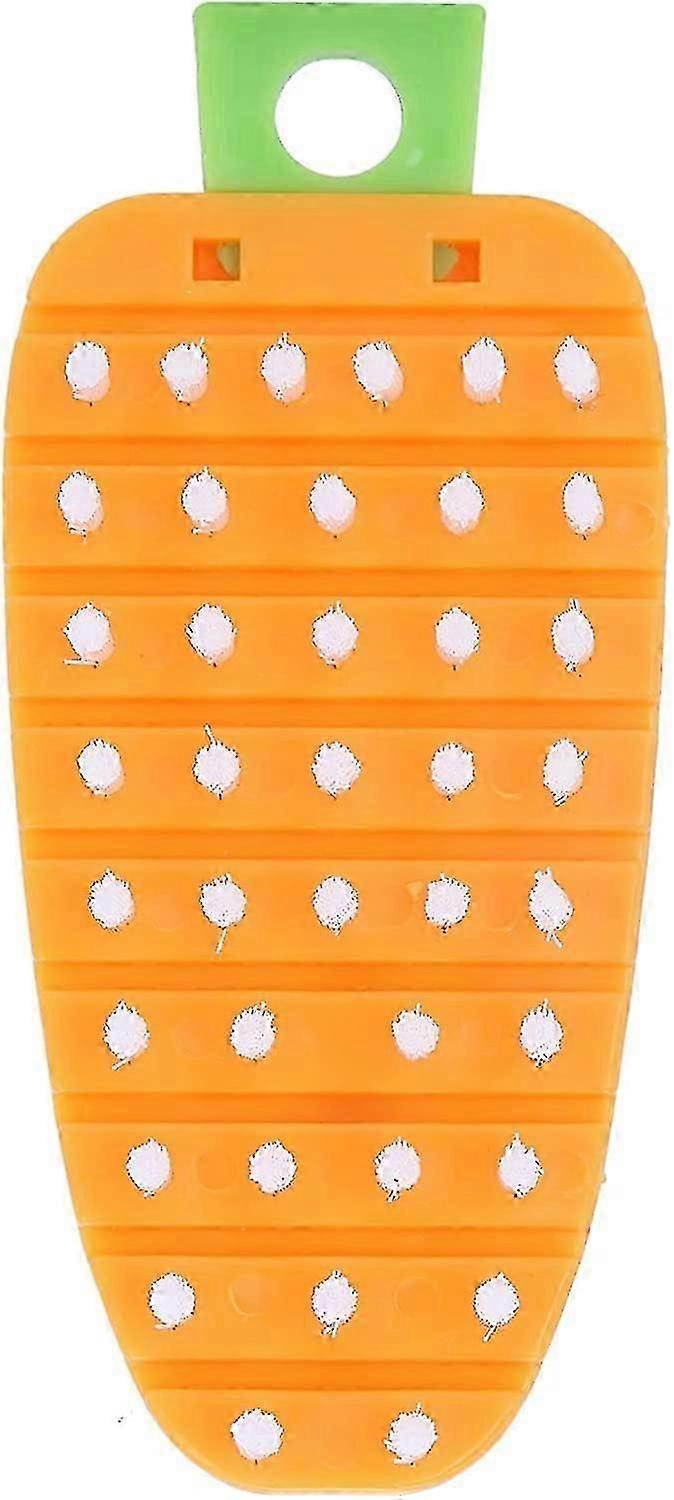 Vegetable Brush Carrot Shape Fruit Vegetable Scrubber Kitchen Cleaning Brush Tool (2pcs, Random Color)