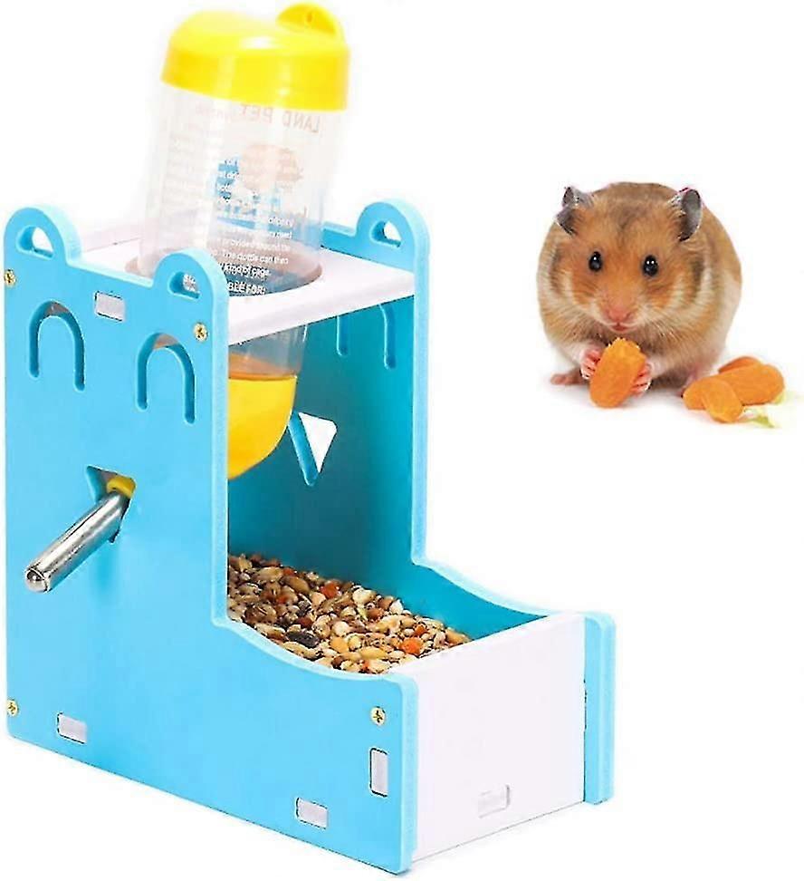 2 In 1 Hamster Hanging Water Bottle, Pet Auto Dispenser With Base For Hamster Rat Gerbil Mouse Guinea Pig,blue,3030