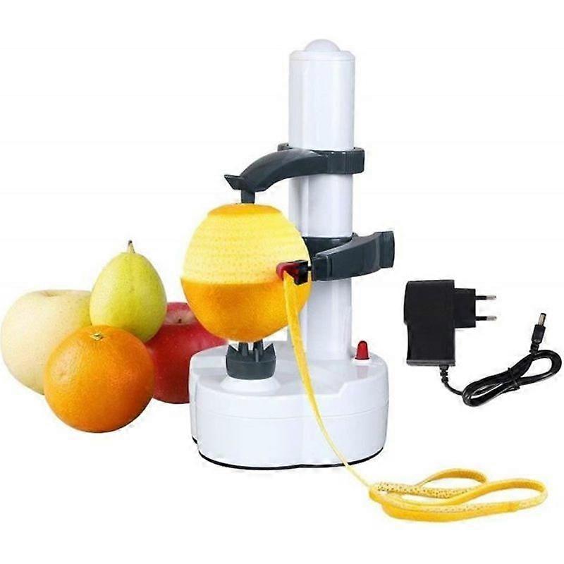 Electric Peeler with Adapter Multifunction Kitchen Automatic Peeler for Potatoes Fruits and Vegetables-White
