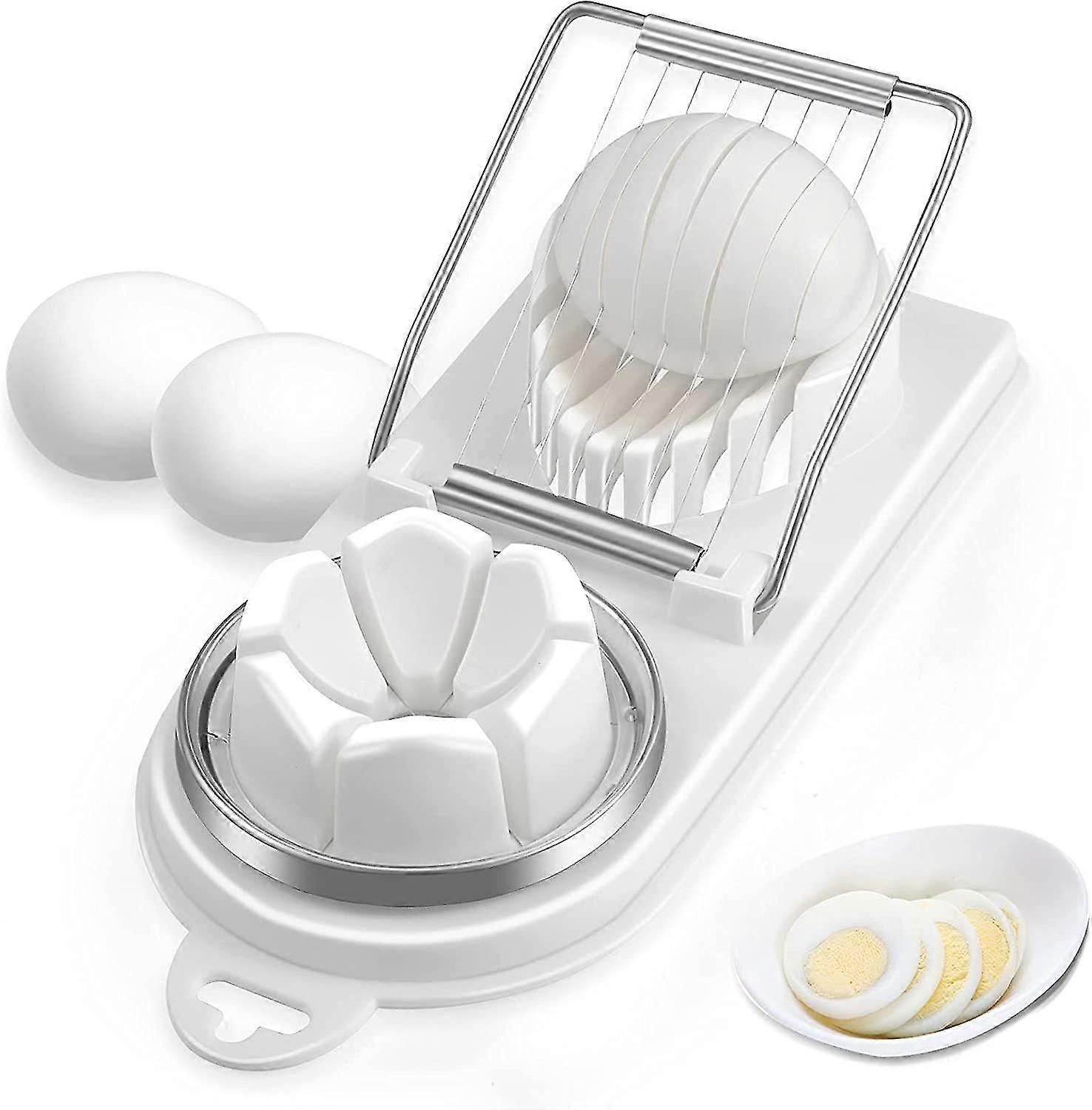 Egg Slicer Cutter For Hard Boiled Eggs 2 In 1 Stainless Steel Wire With 2 Slicing Styles For Food Vegetable Fruit Strawberry Mushroom Kiwis Eggs Slici