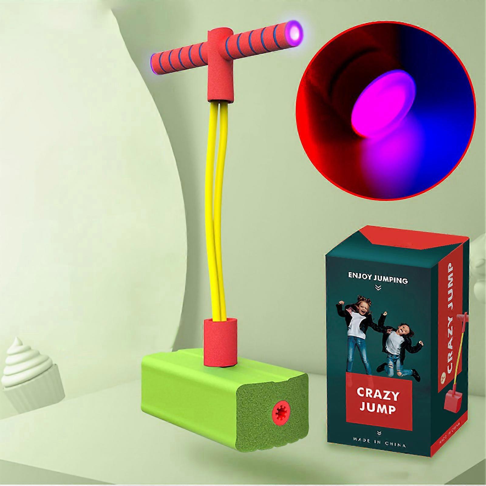 Kid Foam Pogo Jumper Foam Jumper Bounce nce Training Foam Bouncing Toy with Squeaky Sounds Green Flash