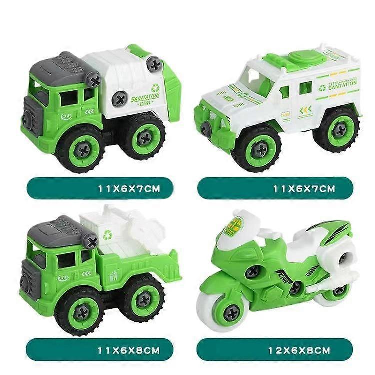 (סט של 4) מכלול פאזל DIY צעצועי ילדים לרכב נשלף (011, שלח מברג)