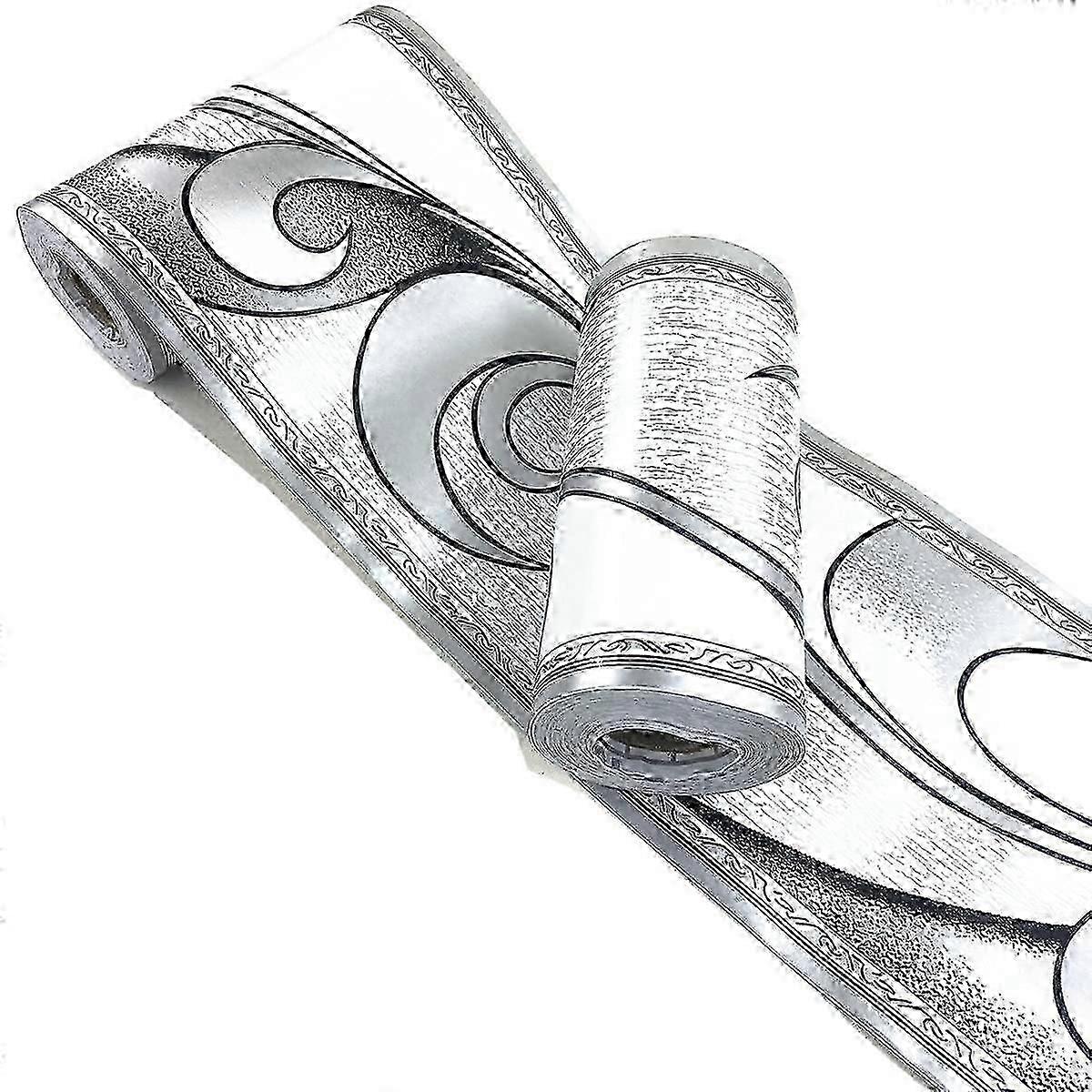 Peel Stick Border Grey Self Adhesive Wallpaper 10cm by 32.8ft