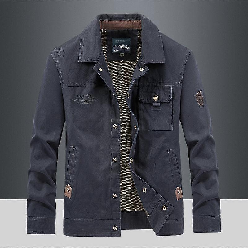 Men's Lapel Jacket Short Loose Large Size Tooling Jacket