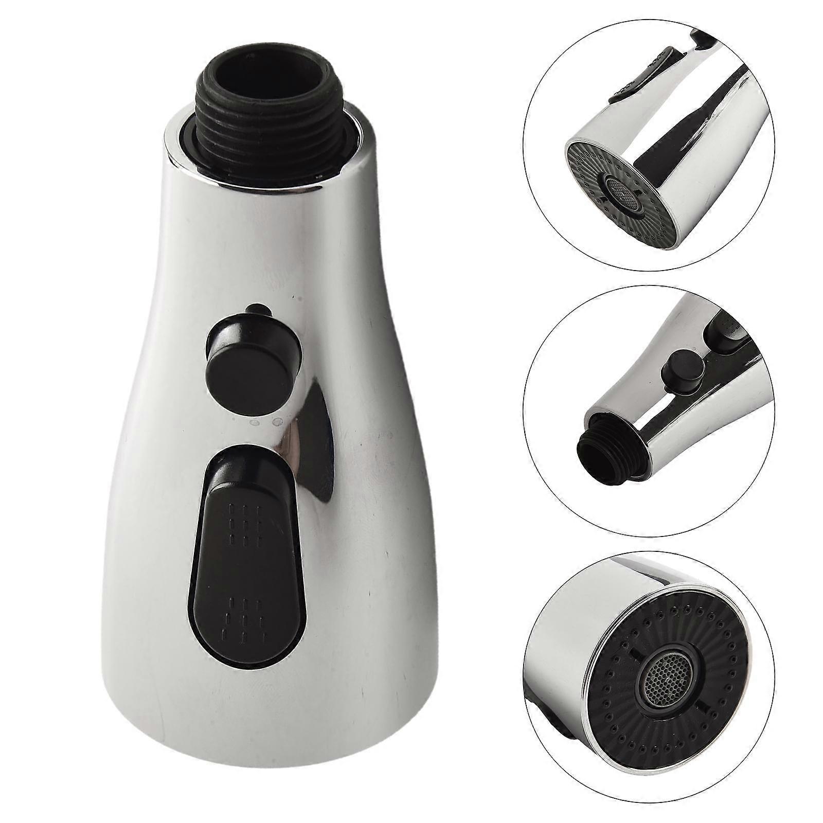 Faucet Sprayer Head ABS Black Not Easy To Rust Silver
