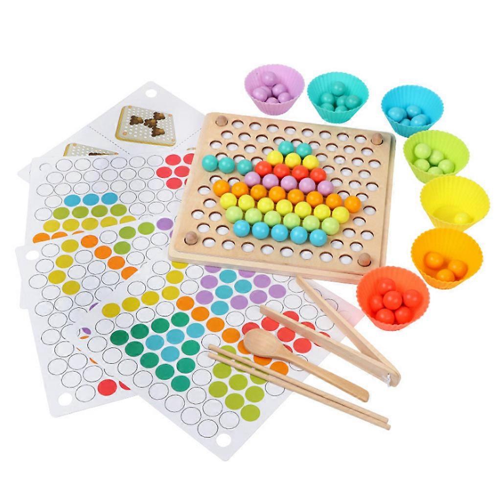 Clip Counting and Sorting Bead Toys, Children Clip Ball Puzzle for Preschool Toddler and Educational Learning Colorful
