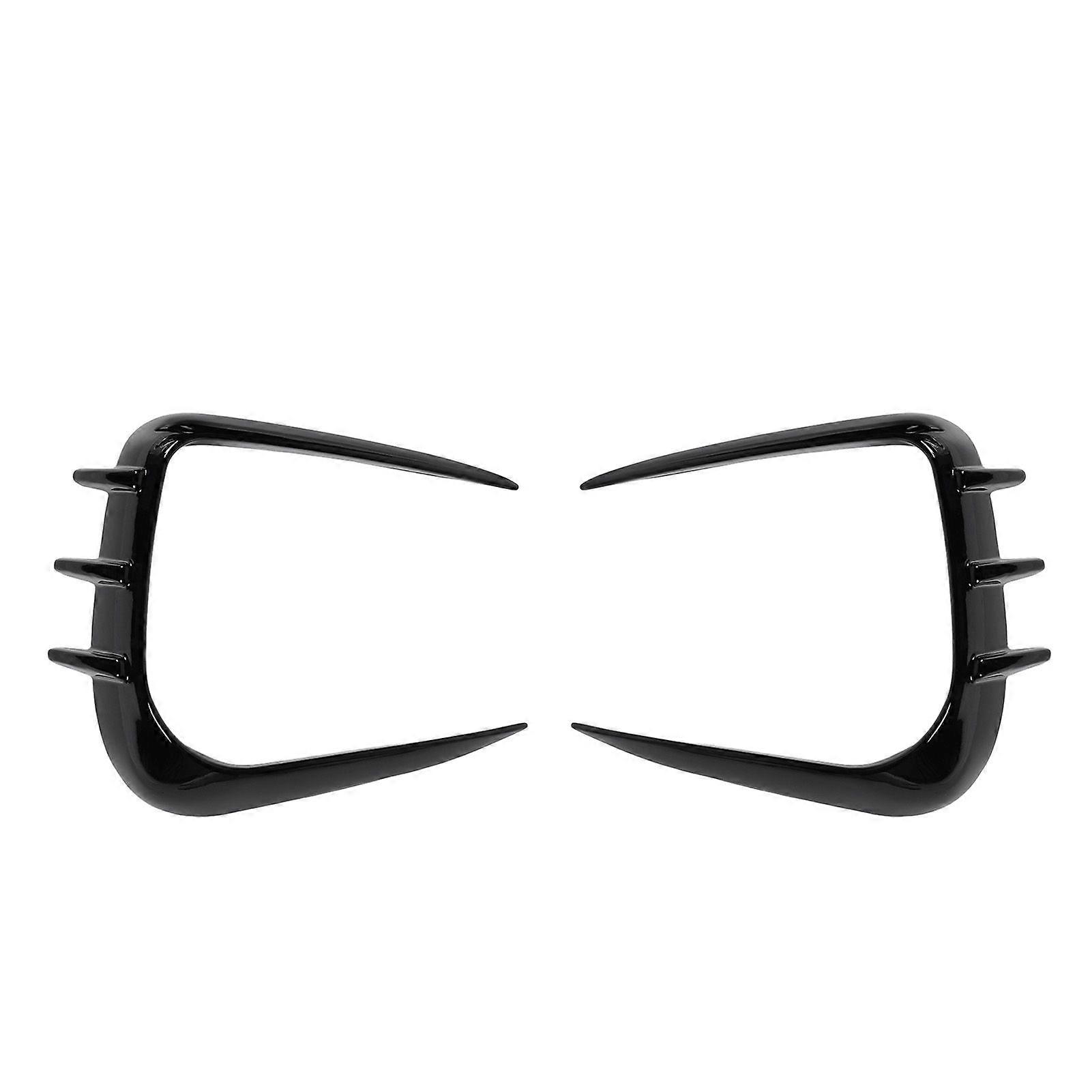 1 Pair Front Bumper Spoiler Aerodynamic Left Right Auto Front Air Vent Splitters ABS Spoiler Canards Decorative Accessories Glossy Black MK904