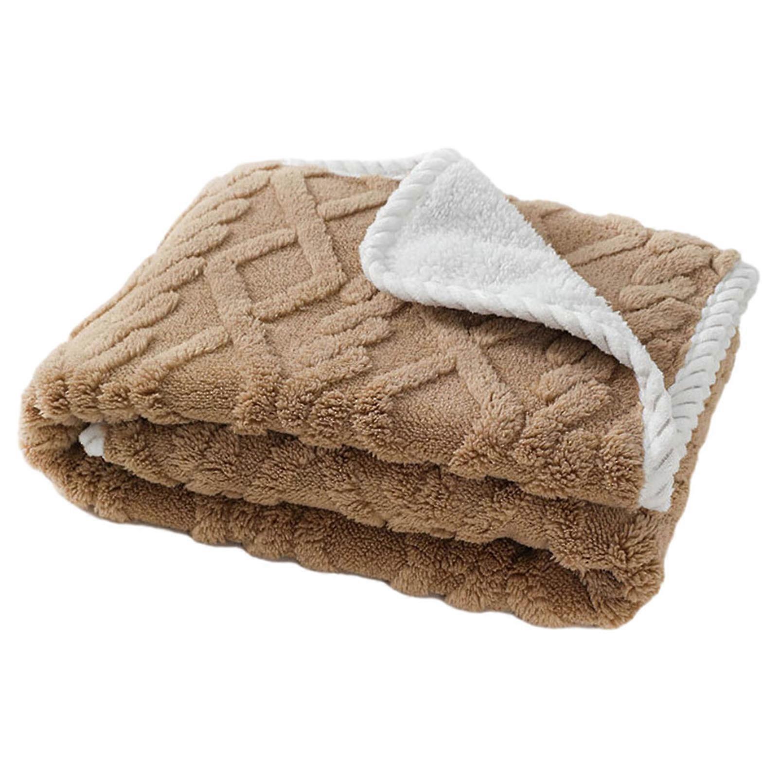 Pet Cat Blanket Thicken Winter Warm Cat Nest Plush Cushions Washable Plush Surfaces Anti Slip General Sleeping Mat  Khaki M