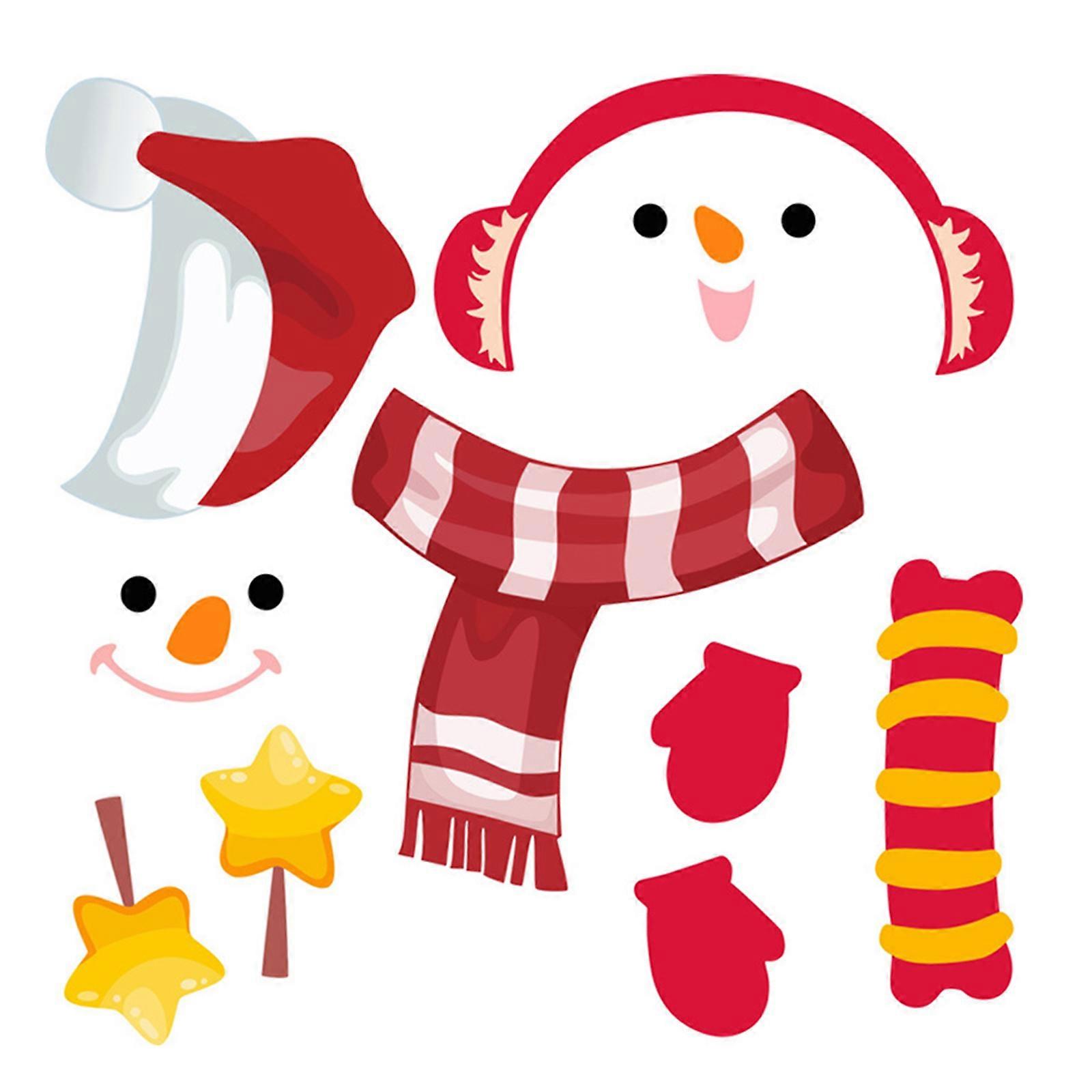 Christmas Window Clings Snowman Tree Window Glass Static Decals Wall Sticker