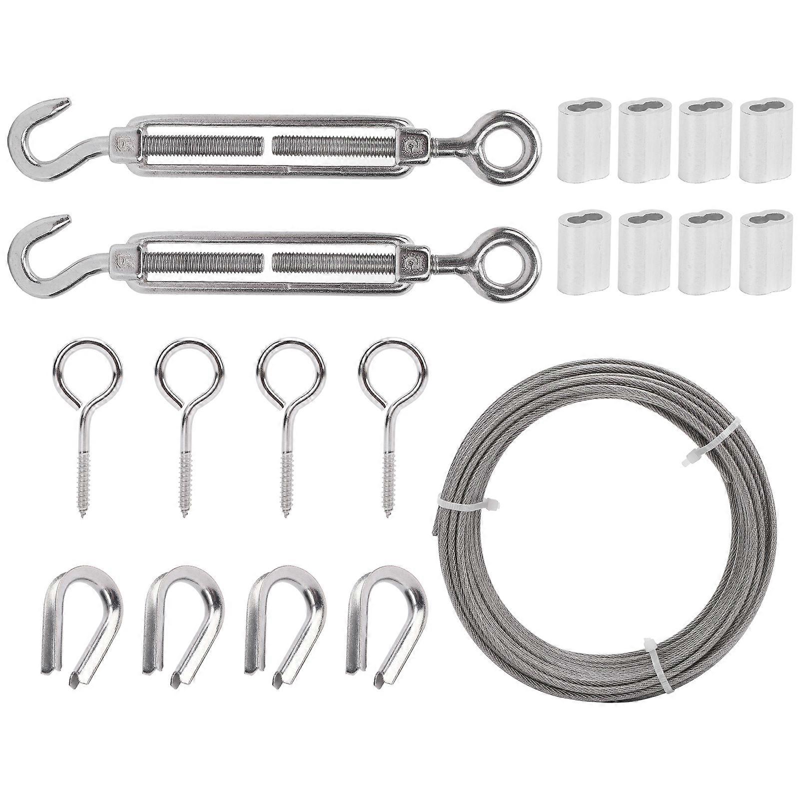 Stainless Steel Wire Rope Kit Tension Adjustable UV Resistant Multipurpose Wire Rope Kit for Home Garden Use