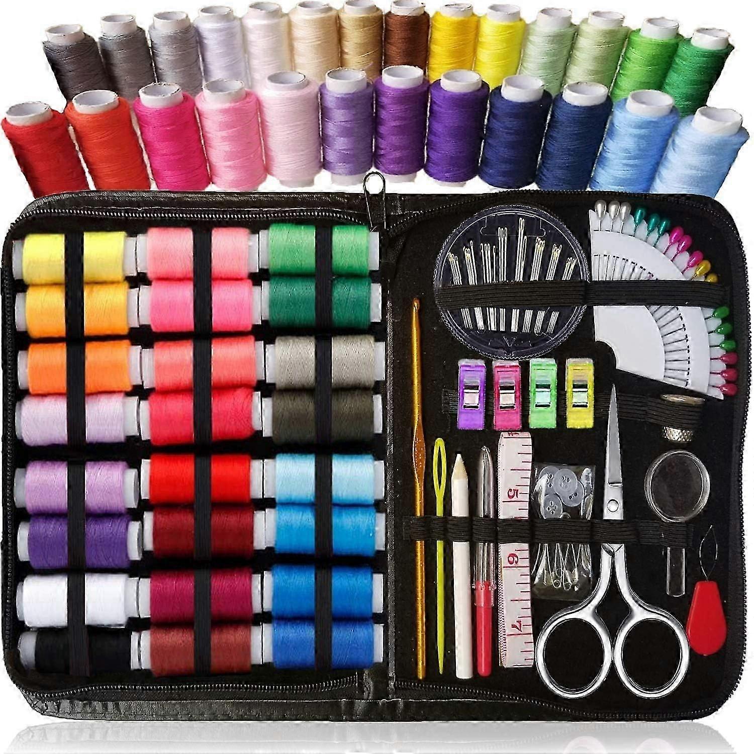 Sewing Kit for Adults & Kids - Beginner Set with Thread, Needles, Scissors & More fast