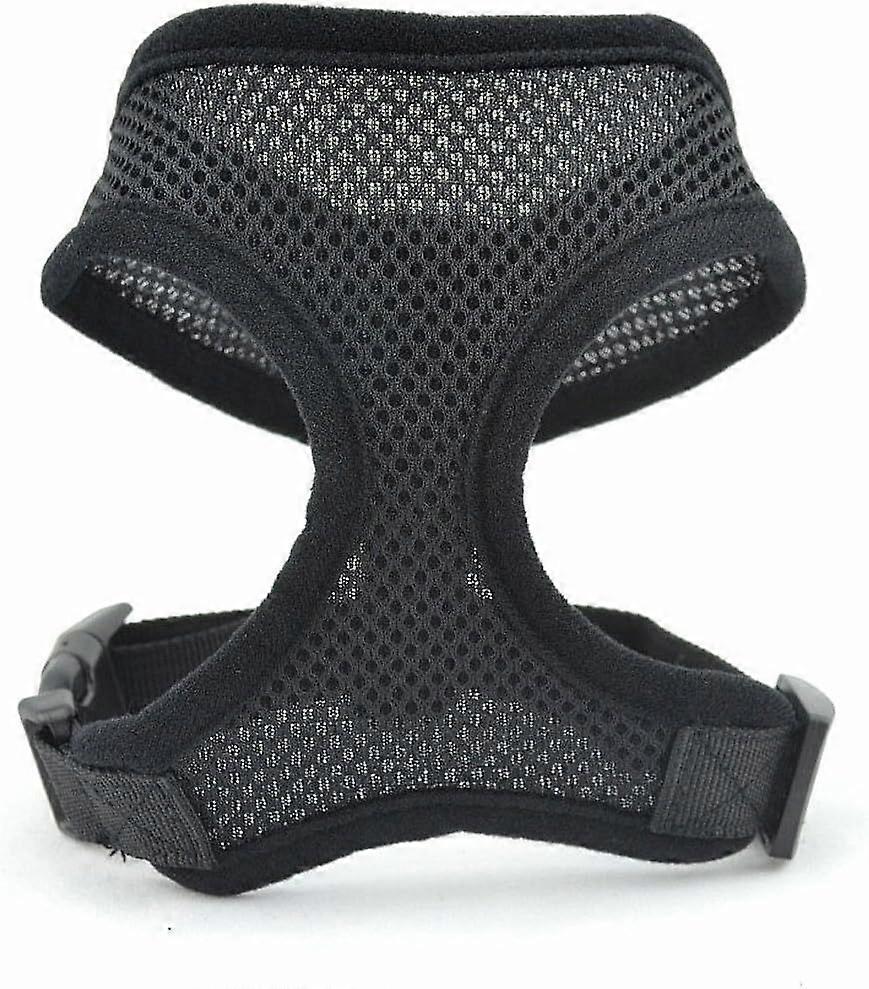 SQCLV Pet Puppy Dog Cat No Pull Tug Collar Harness Safe Control Easy Soft Mesh Nylon Adjustable Vest Walking Harness (Small, Black)