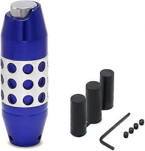 Racing Style Automatic Universal Gear Shift Knobs Shifting with Push Button Shifter Lever (blue)