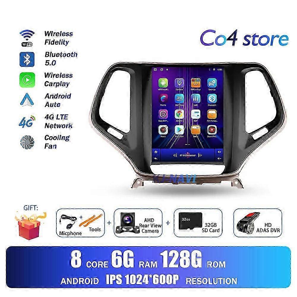 Android 13 For Jeep Grand Cherokee 5 KL 2016-2018 For Tesla Style Android Car Multimedia Player Navigation Intelligent System