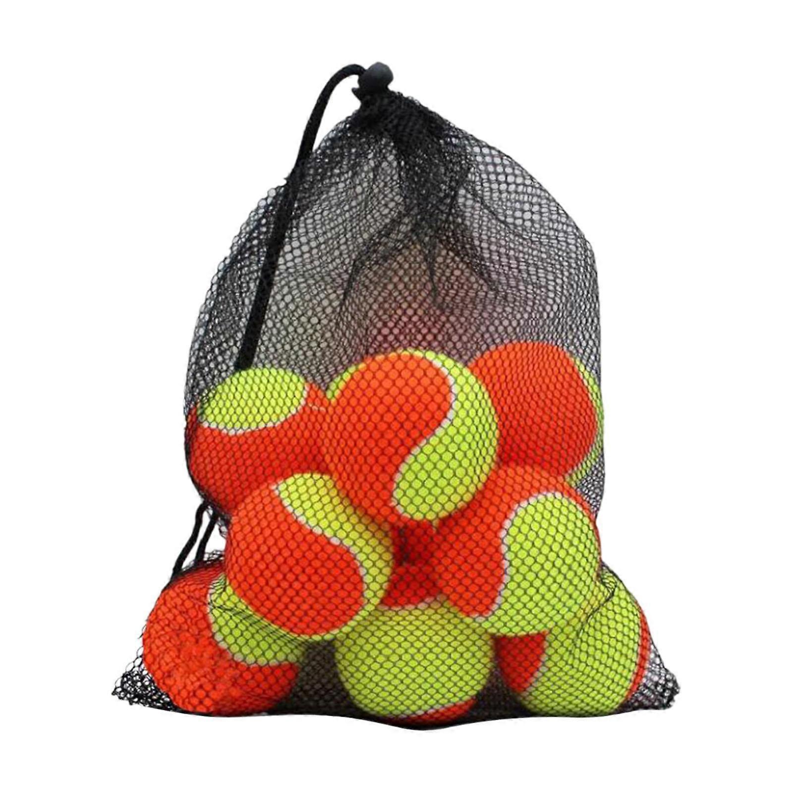 12x Tennis Balls Practice Balls Practical with Drawstring Storage Bag Training