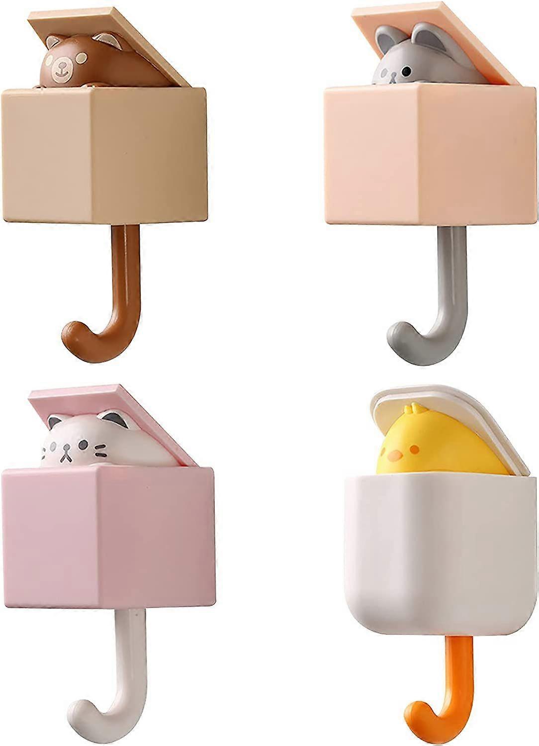Wall Hook, Self Adhesive Hook Shower Hook Robe Hook Cute Animal Decorative Wall Hook