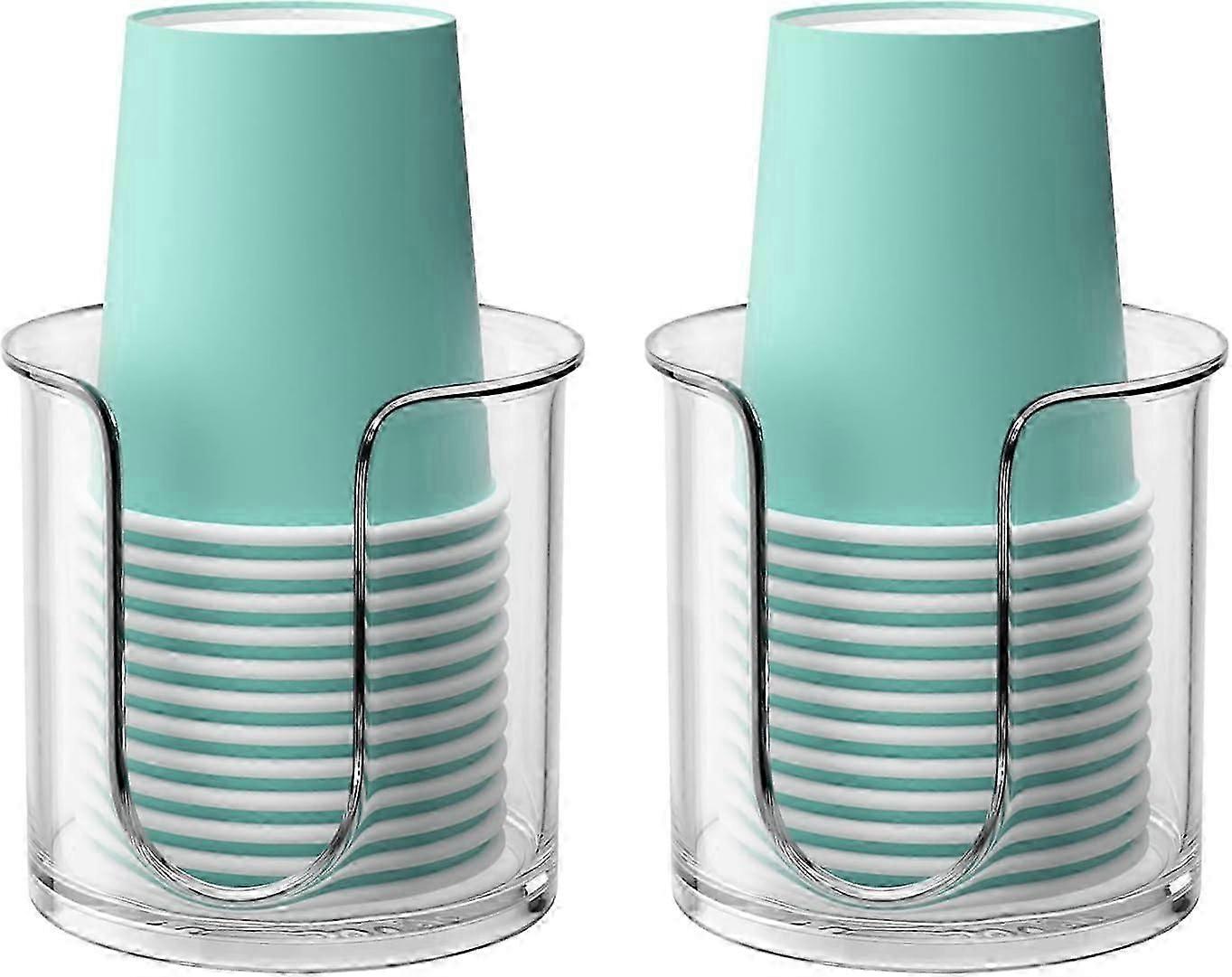 Bathroom Cup Dispenser - Compact Mouthwash Cups Holder (2 Pack)