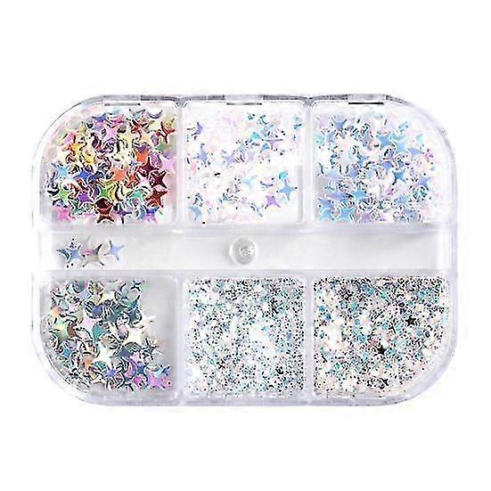 1 Box Nail Sequins Sufficient Quantity Non-Irritation Shiny Visual Effect Sparkling Light Reflective
