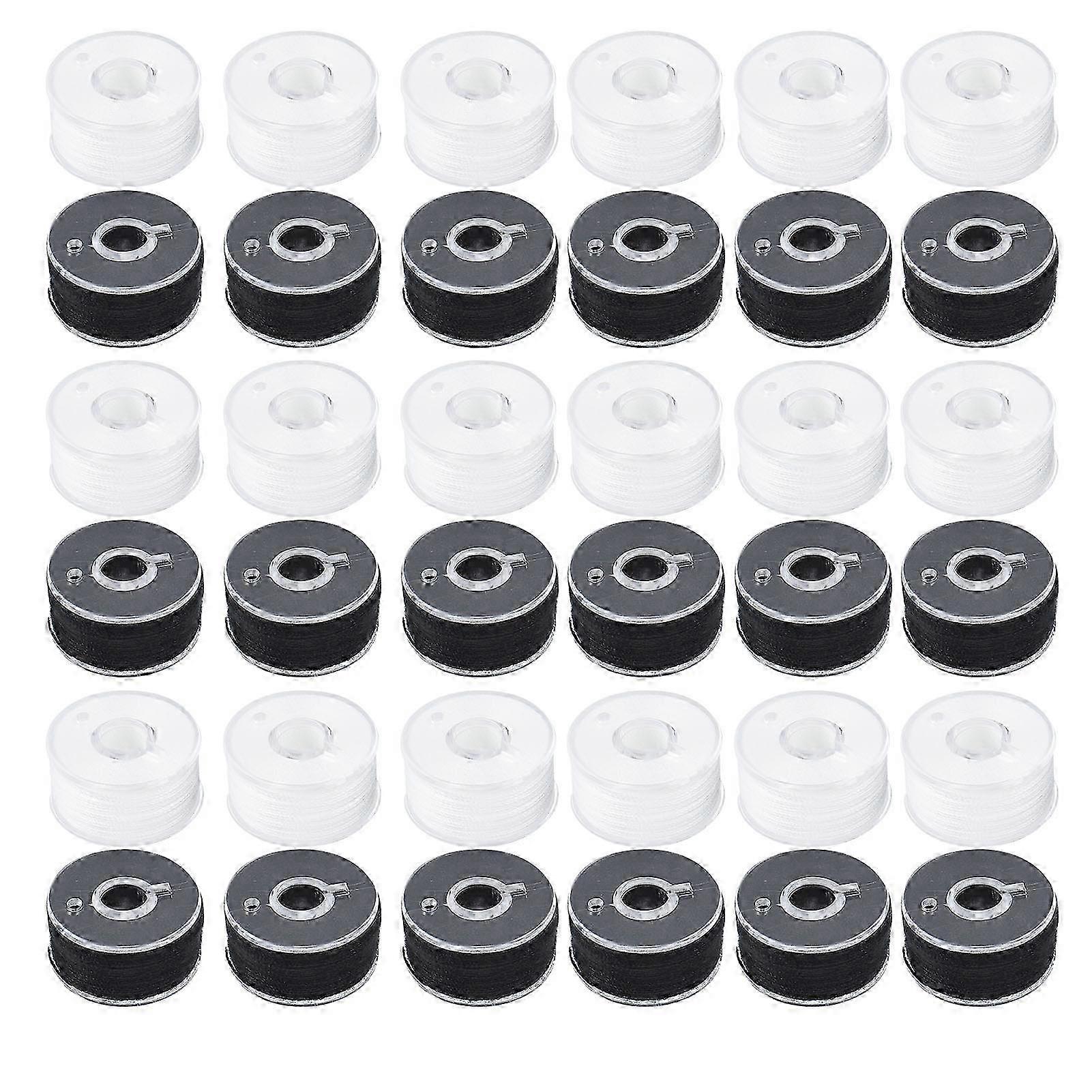 Bobbins Box Set with Sewing Threads Sewing Accessories 36 Grids Transparent Boxed