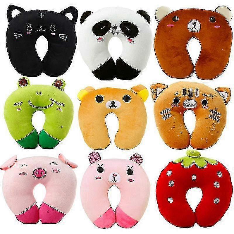 9-Color Soft U-Shape Plush Pillow for Sleep Neck Support Ideal for Office and Travel Adorable and Comfortable for Kids and Adults