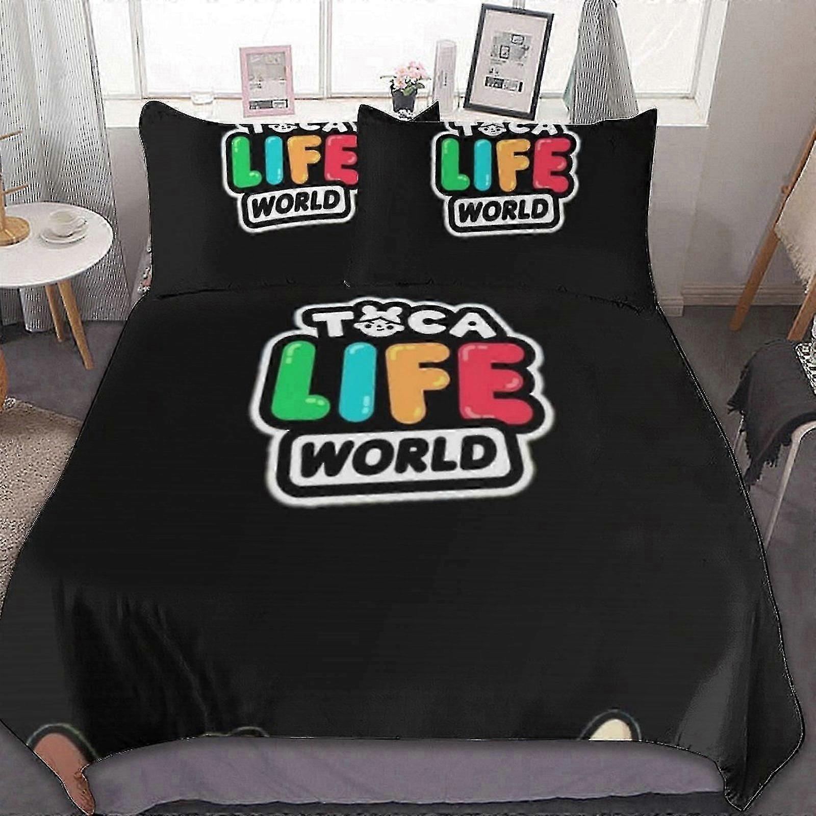 o3004 Lakan Toca Life World Boca 3 stycken sängkläder set Bekväma mjuka täcken set Dekoration sovrum presenter med 1 påslakan 2 örngott