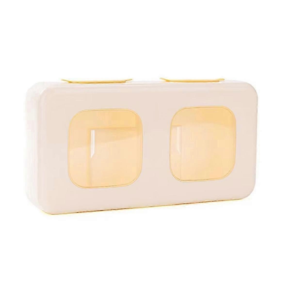 Wall-Mounted Plastic Wrap Storage Box with Soft Rubber Top, Transparent Grid Design for Easy Visibi