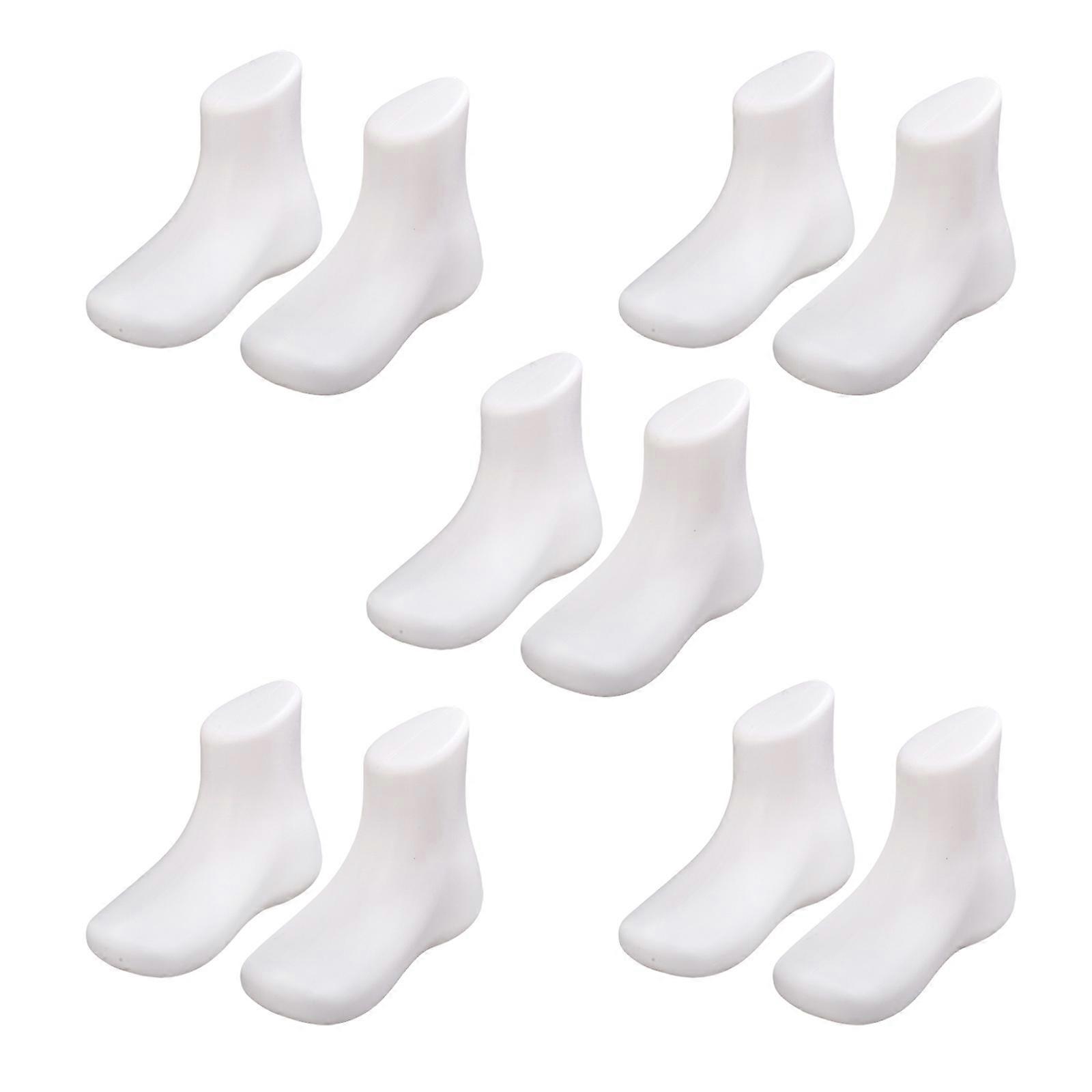 10pcs παιδική φόρμα ποδιών Παιδικό μοντέλο ποδιών Επίδειξη κοσμημάτων κατόχου επίδειξης καλτών για την επίδειξη επιδείξεων κάλτσας υποδημάτων μωρών λευκό