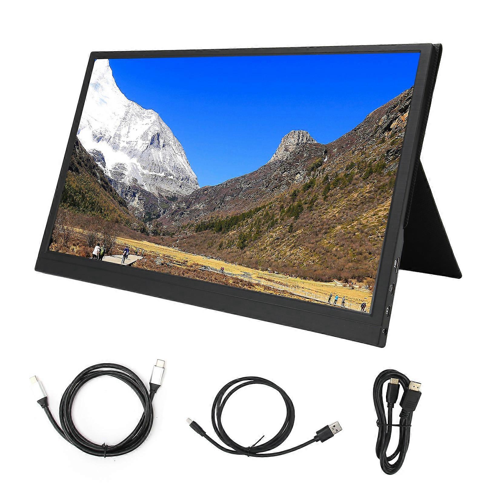 Portable Monitor 15.6in FHD IPS 1080P USB C Port 60HZ Refresh Dual Speaker External Mobile Screen for Laptop Office