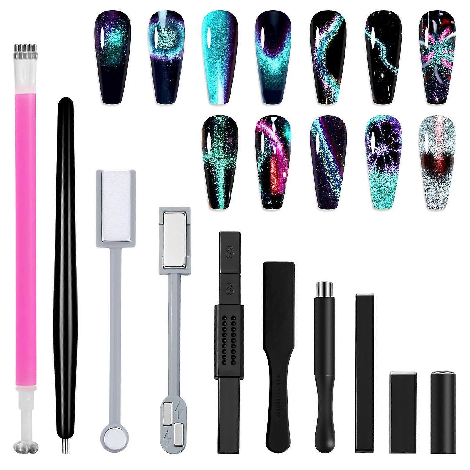 10 Pcs Double-headed Strong Suction Nail Magnet Tool Set for Nail Art