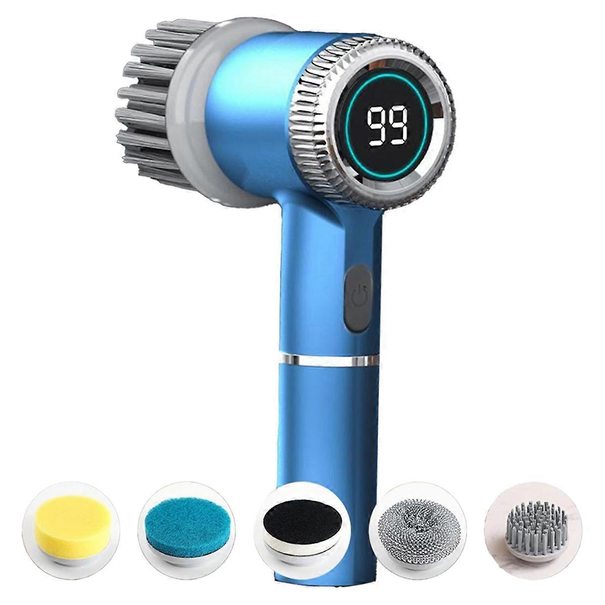 Power Cleaning Brush with 5 Heads & 3 Speeds Electric Scrub IPX7