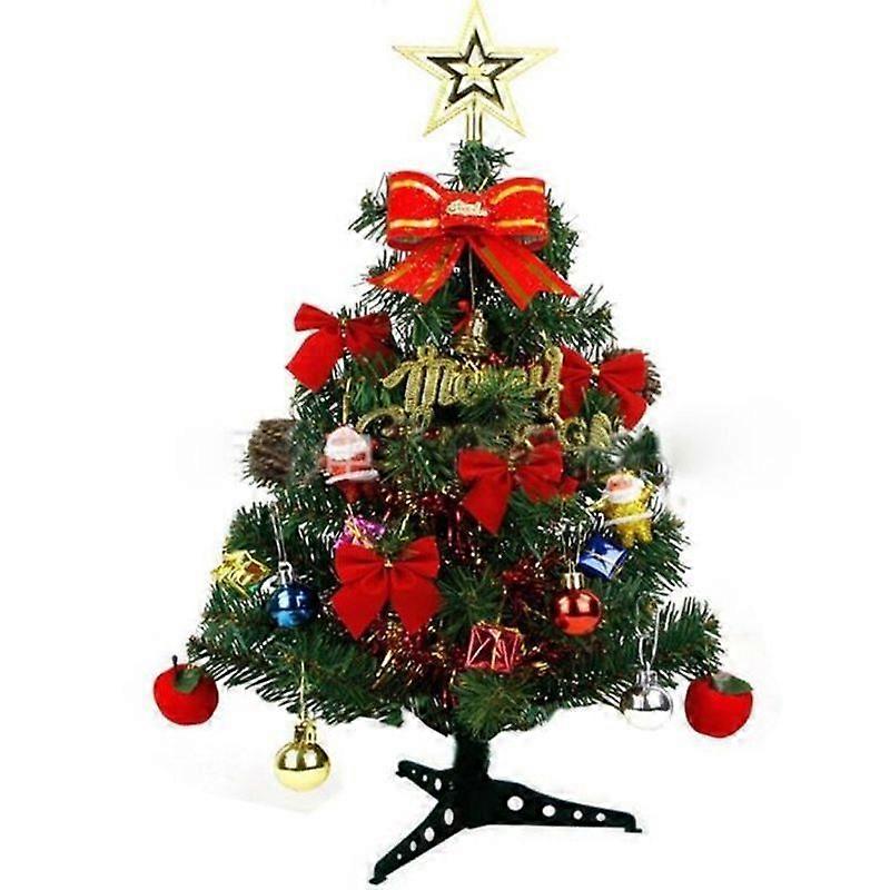 60cm Artificial Christmas Tree Xmas Tree with Stand Set for Home Table Decor Ornament