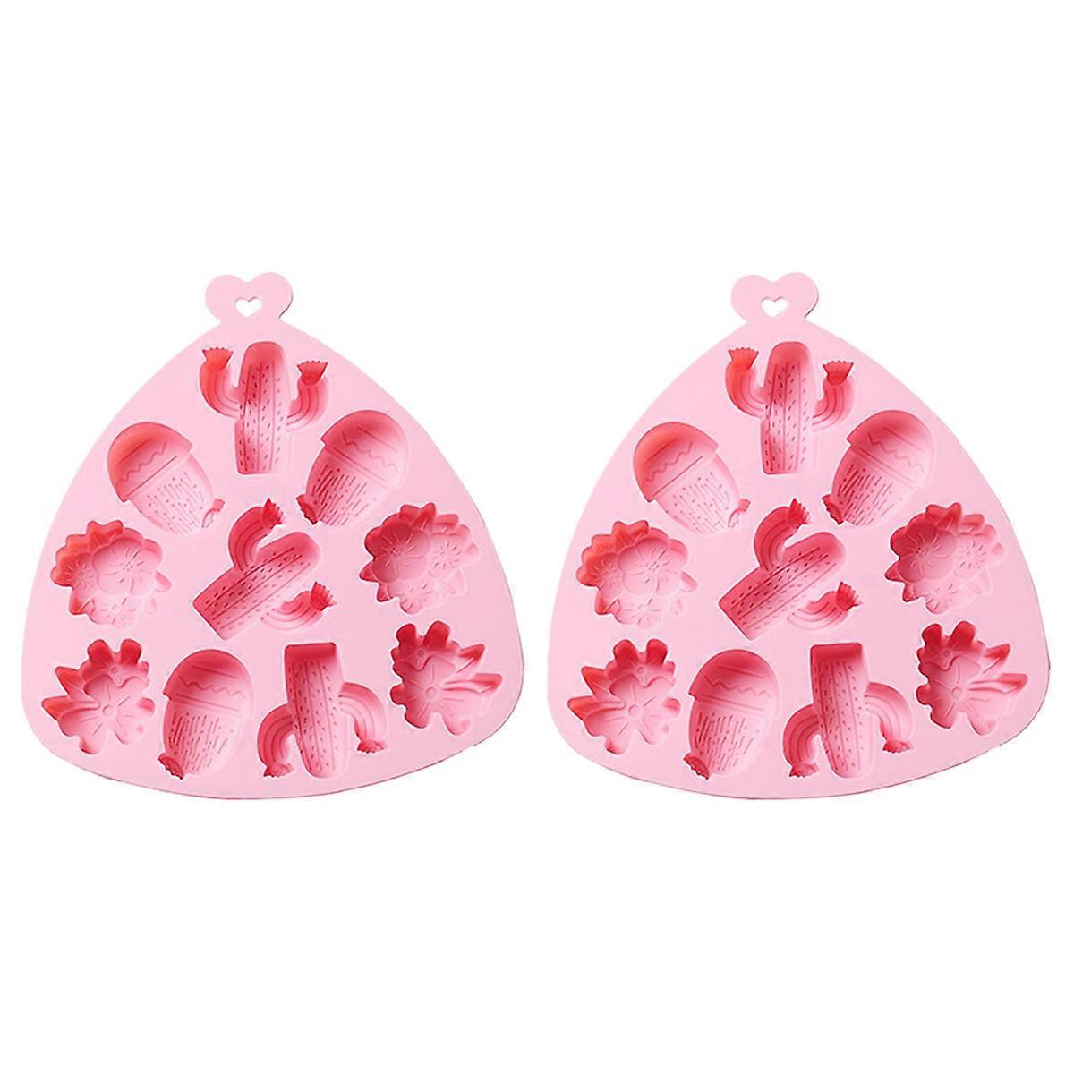 Kitchen baking mold -10-grid cactus flower silicone drop mold multi-functional candy complementary chocolate cake mold