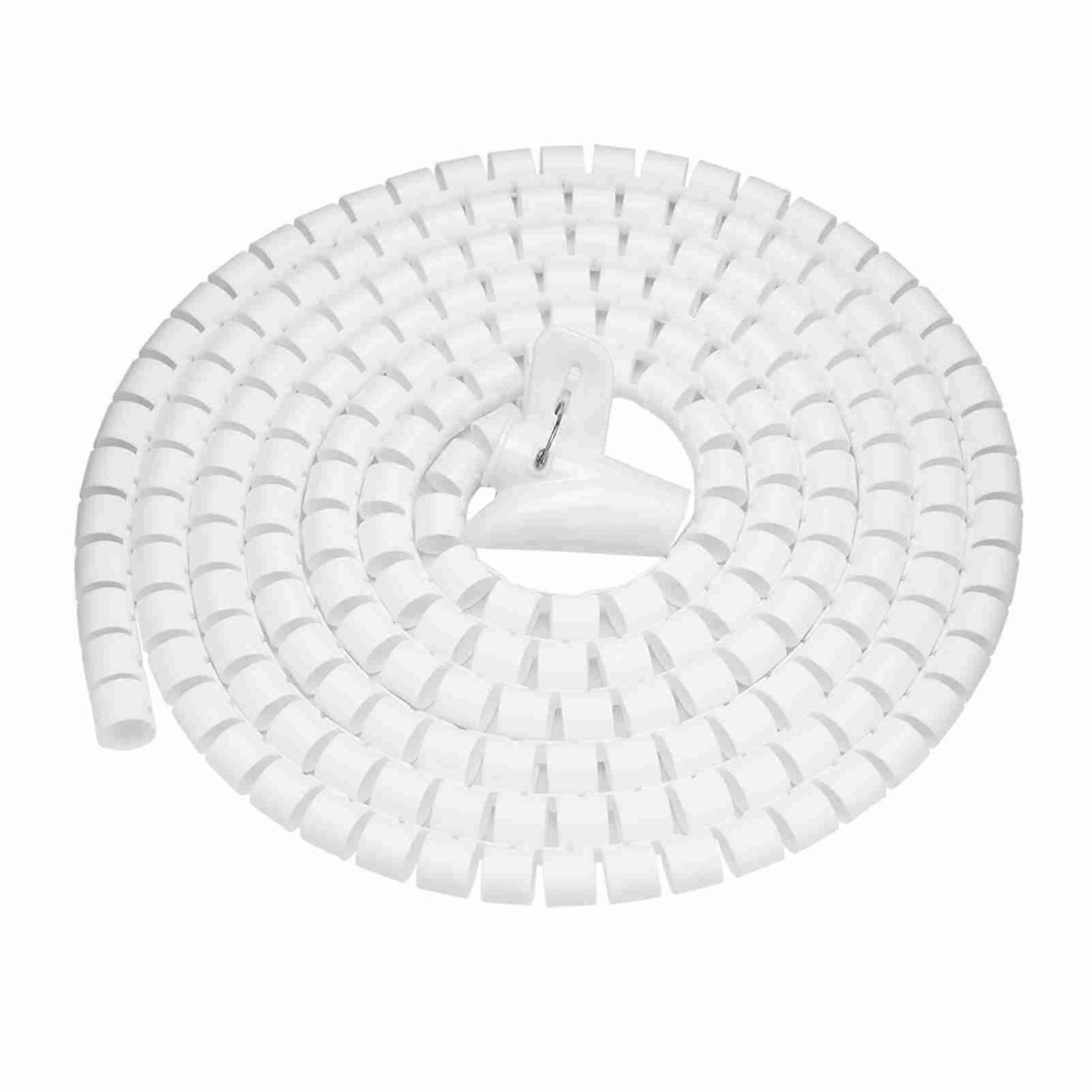 Flexible Spiral Cable Organizer, Cable Protector, Cable Tidy, White, 3m x 16mm