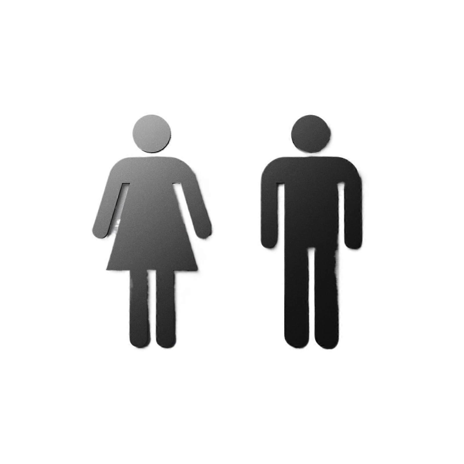 Matte Floating 3D Relief Arrow Toilet Sign Plate Elegant Wall Label for Bathroom Door Restroom WC Signage