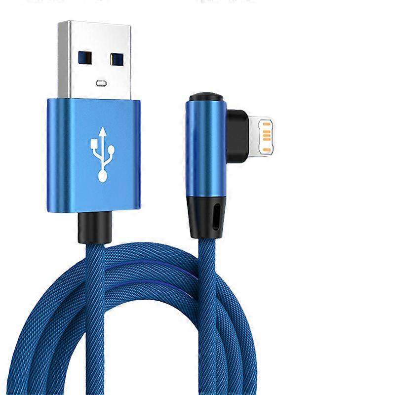 Elbow Gaming Fast Charging Cable for iPhone 14 8 7 6S plus 13 12 Mini 11 pro XS Max XR X 90 Degree Woven USB Cable Compatible with iPhone Series
