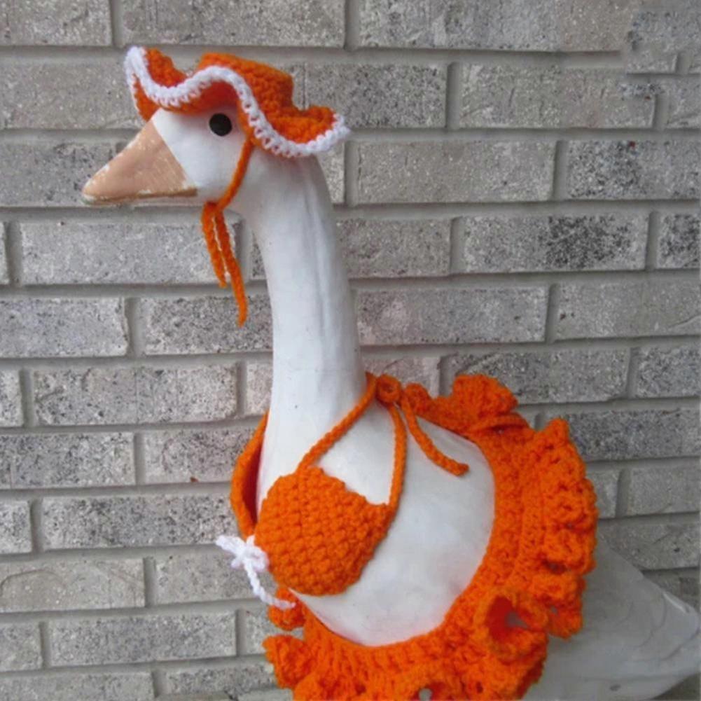 Hand-crocheted Goose Bikini Set for Most Standard-sized Porch Goose Statues