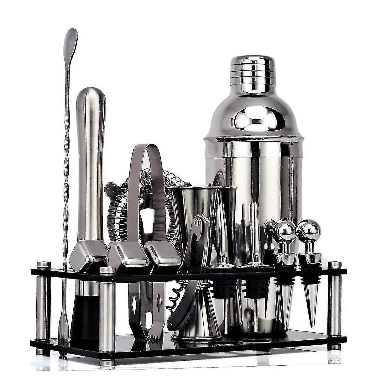 16 Pcs Shaker Set Jigr Ng Spoon Tong Barware -b