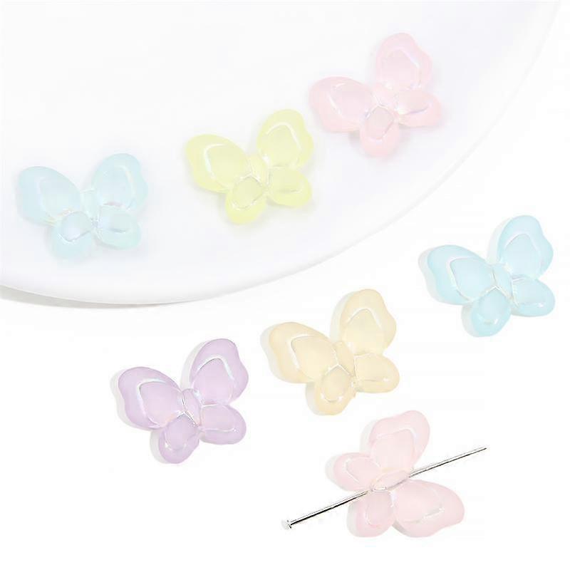 500g Silver Lined Frosted Acryli Butterfly Beads Charms Loose Spacer Beads for Necklace Bracelet Keychain DIY Jewelry Craft Making
