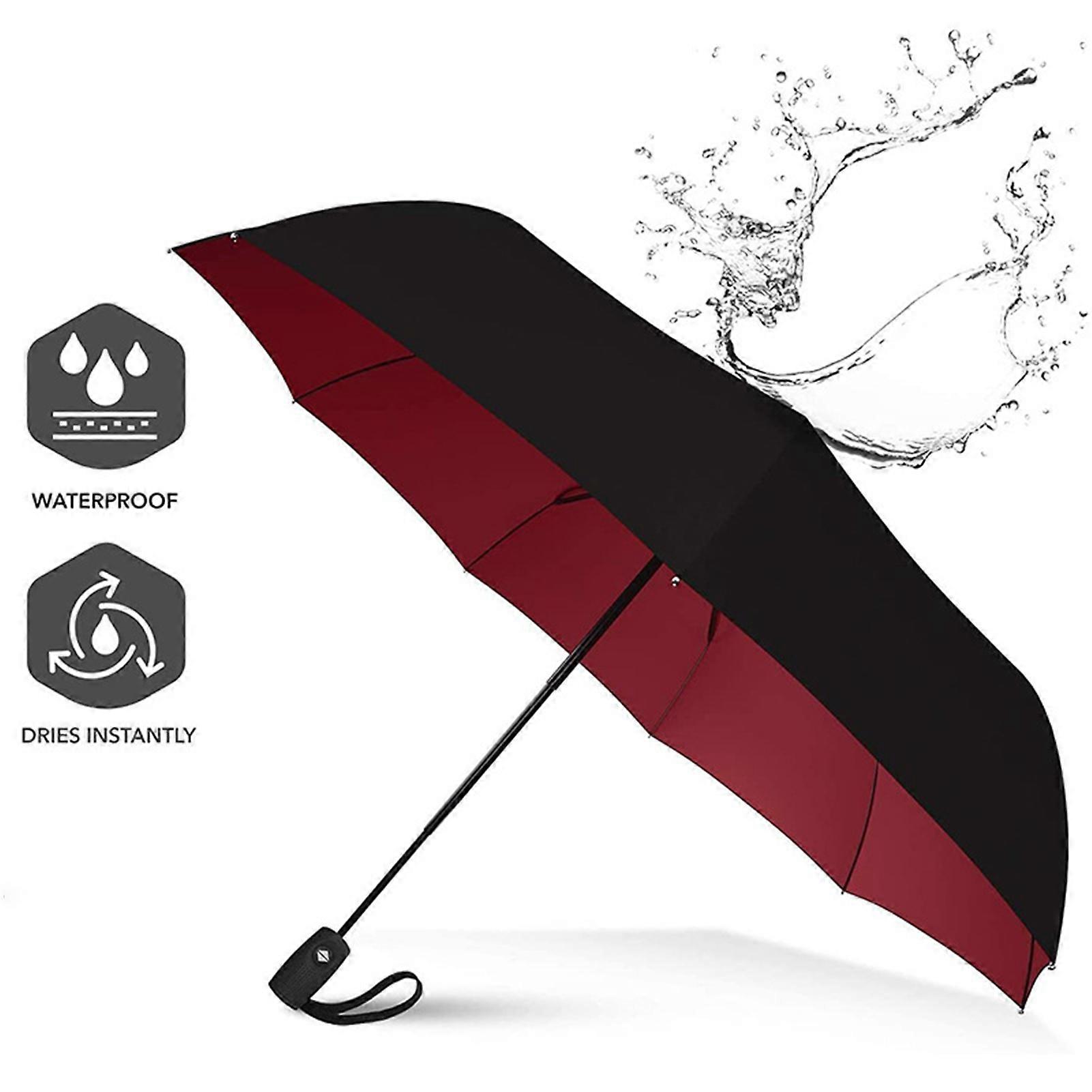 Windproof Three-fold Umbrella Portable Automatic Folding Sunscreen Umbrella