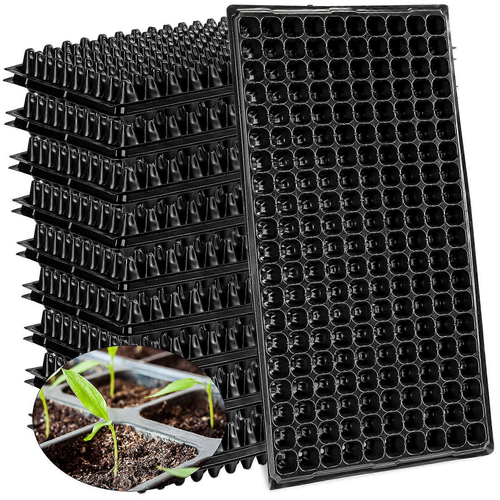 20 Pack 200 Cell Seedling Trays Seed Starter Kit Plant Starter Tray Plastic